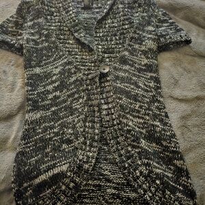 Ann Taylor Black and White Knit Cardigan